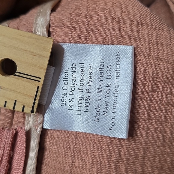 Rachel Comey Mauve Rose Seersucker Texture Side Zip Preppy Wide-Leg Cropped 6 - Picture 7 of 13